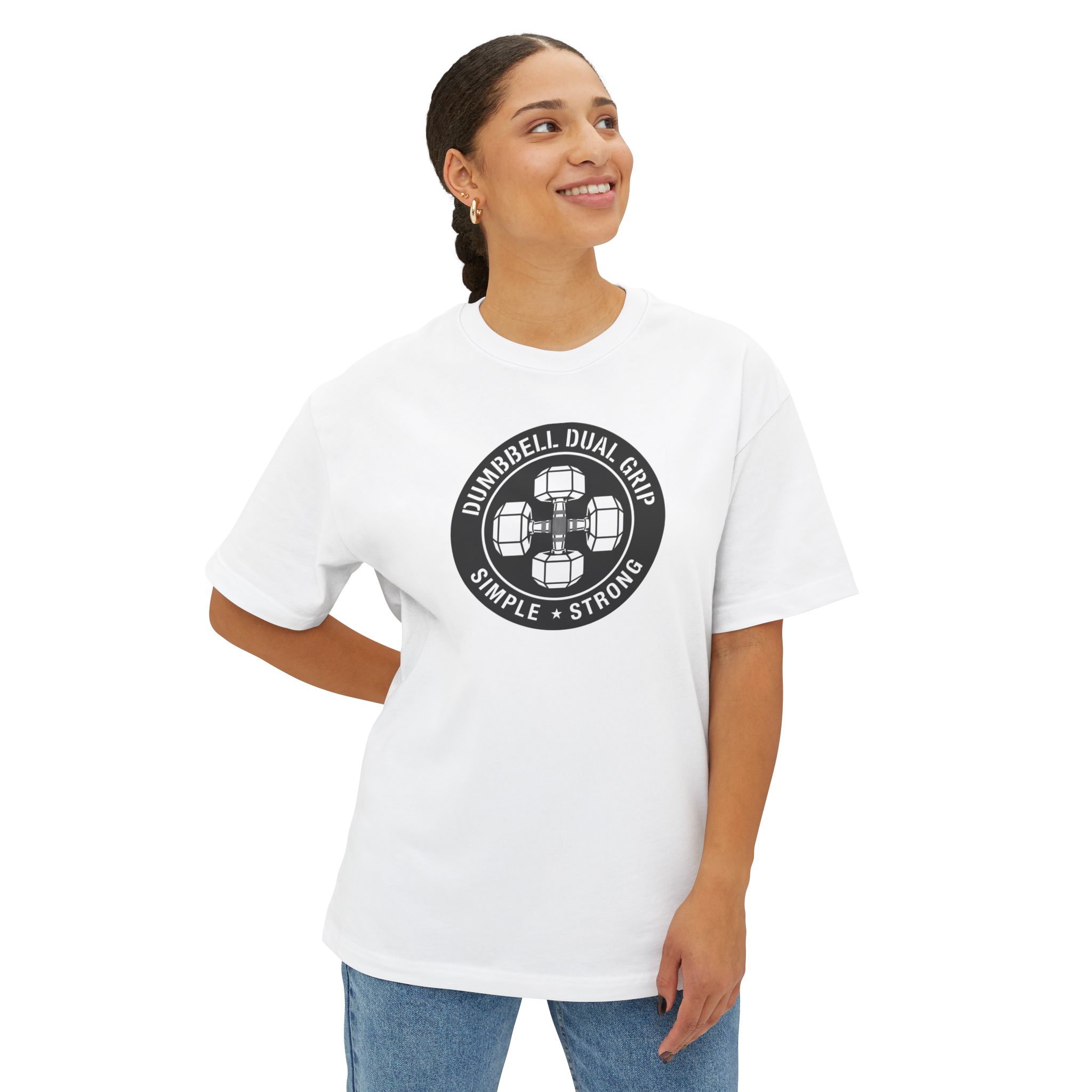 Dumbbell Dual Grip Logo T-Shirt | Simple Strong Fitness Tee - Image 3