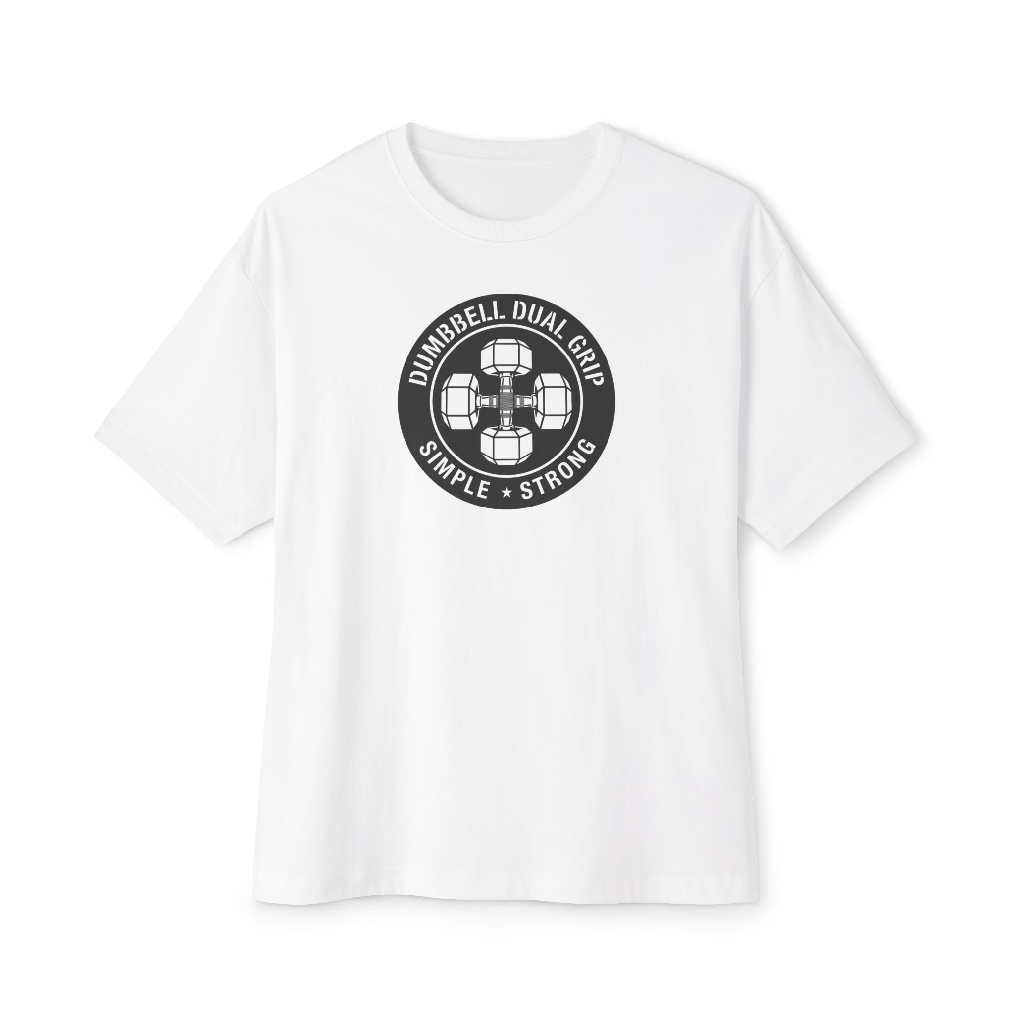 Dumbbell Dual Grip Logo T-Shirt | Simple Strong Fitness Tee